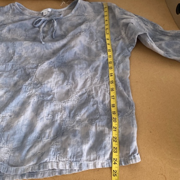 J. Jill Cotton Blouse with Embroidered detail. Blue. Large - Picture 10 of 14